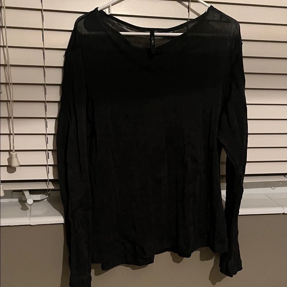Elegant Black Long Sleeve Women's Top